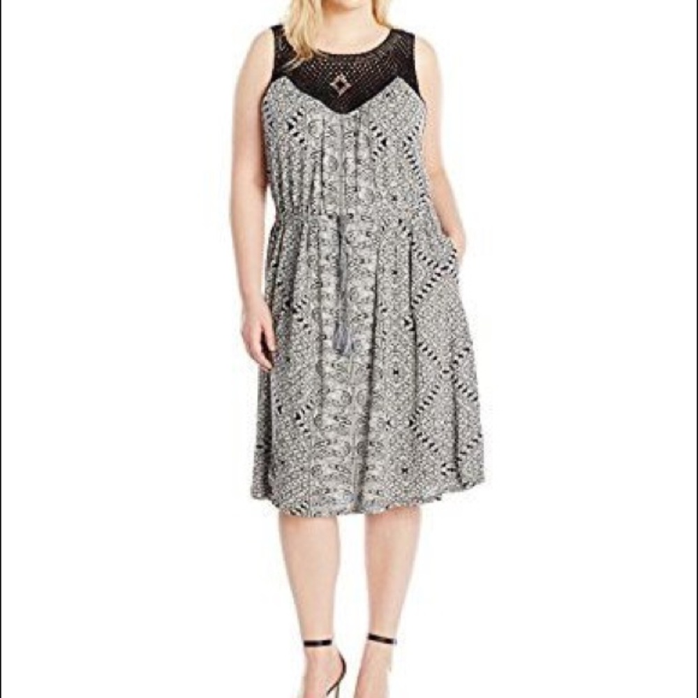 LUCKY BRAND New Black & White Sleeveless Dress